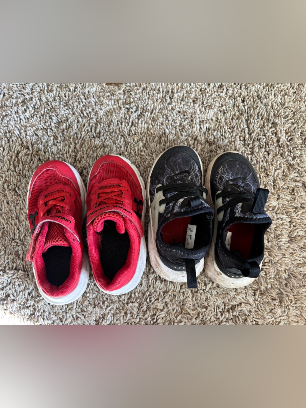 Size 9 toddler tennis shoes- Nike and under armour